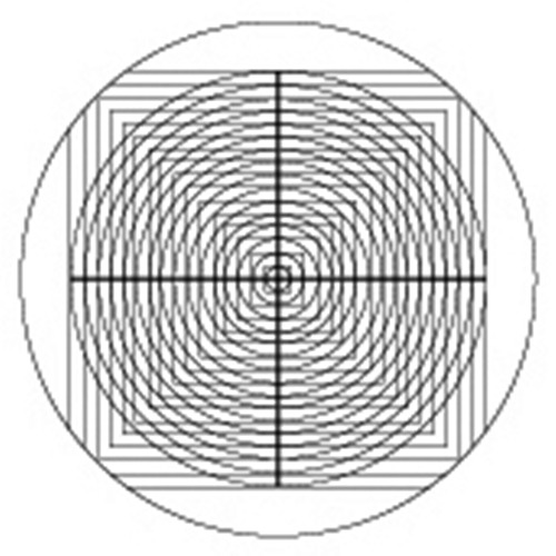 Concentric Circle and Square with scale